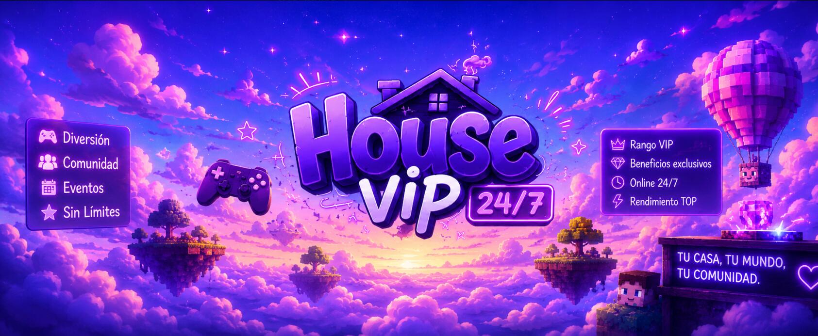 Discovery splash banner for House Vip 24/7 Discord server