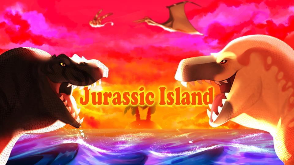 Discovery splash banner for Jurassic Island Discord server