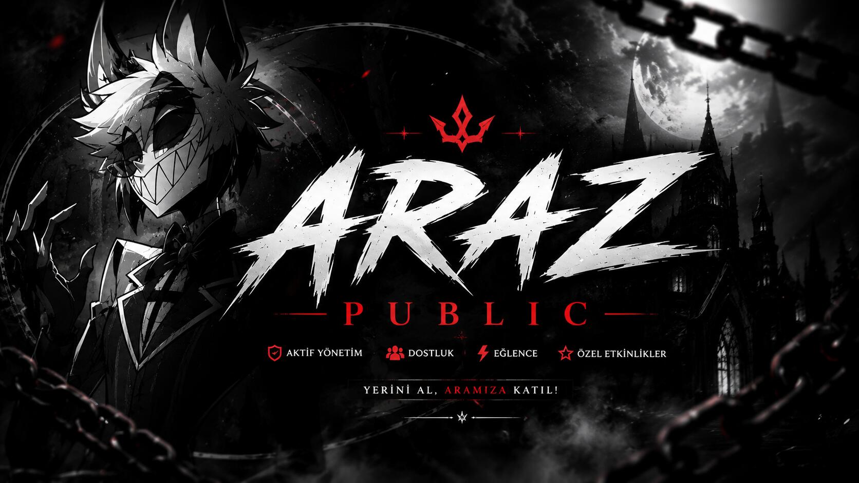 Discovery splash banner for ・ARAZ | Public & Oyun Discord server